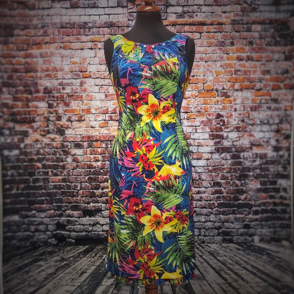 STUNNING TROPICAL PRINT KAREN MILLEN DRESS